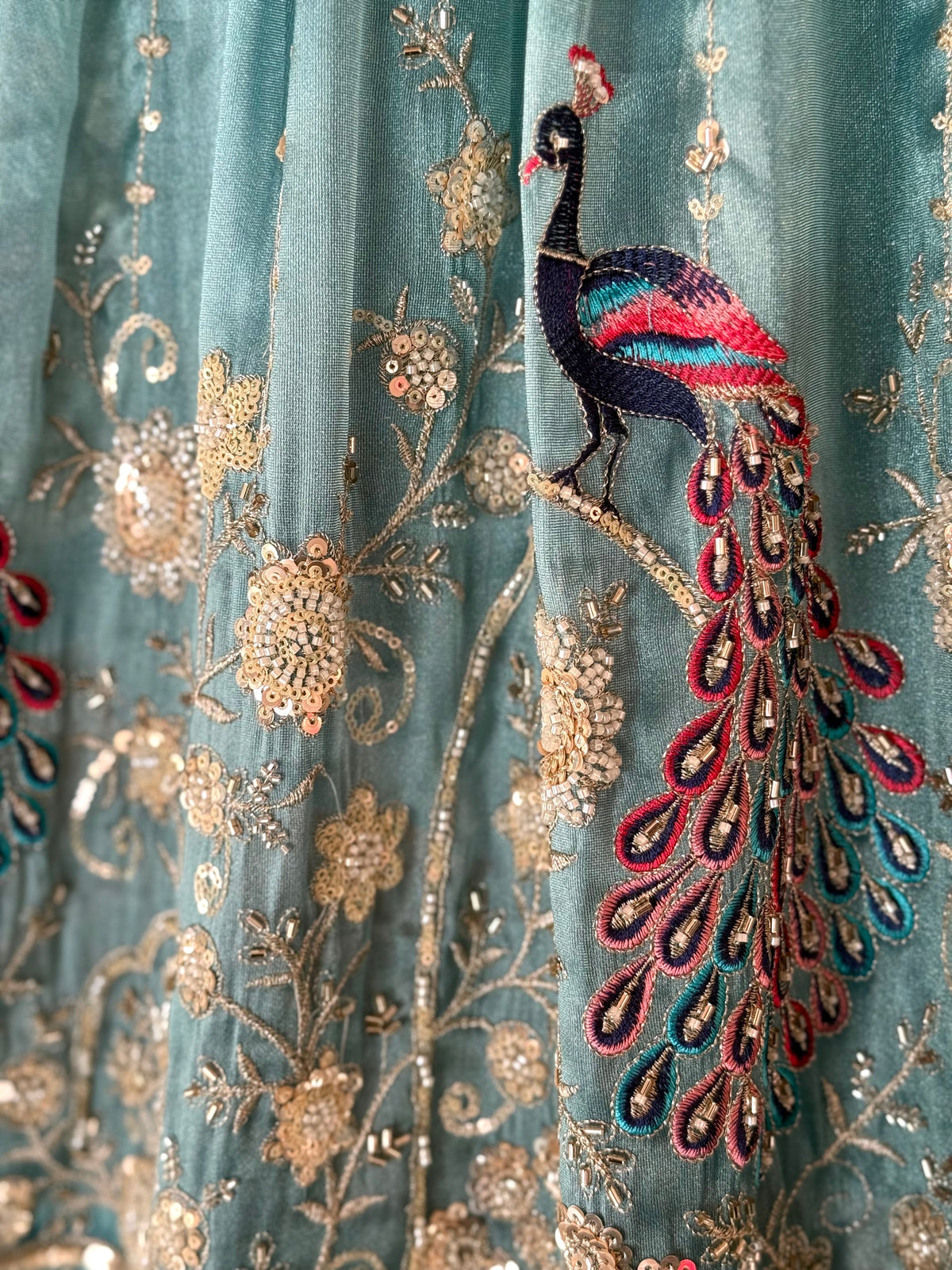 Sky blue color Bids Embroidery work Designer Lehenga Choli BL1661