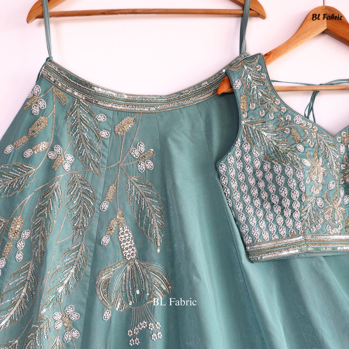 Skyblue color Designer Bids Embroidery work Lehenga choli BL1651