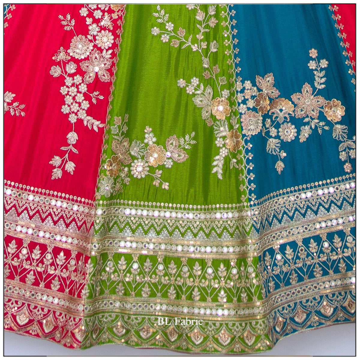 Multi color Sequence Thread Embroidery work Designer Lehenga Choli for Any Function BL1531