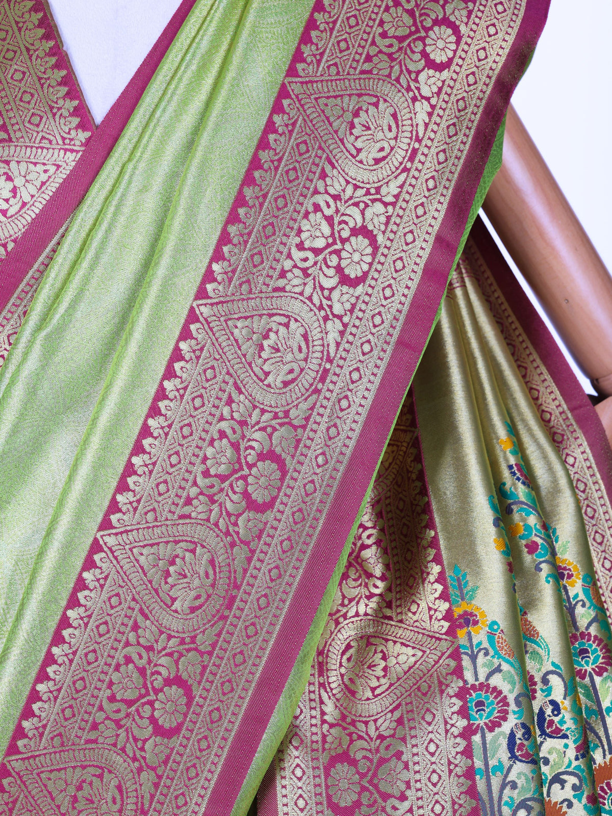 Parrot color Kanjivaram work Designer Saree BLS1017_Parrot
