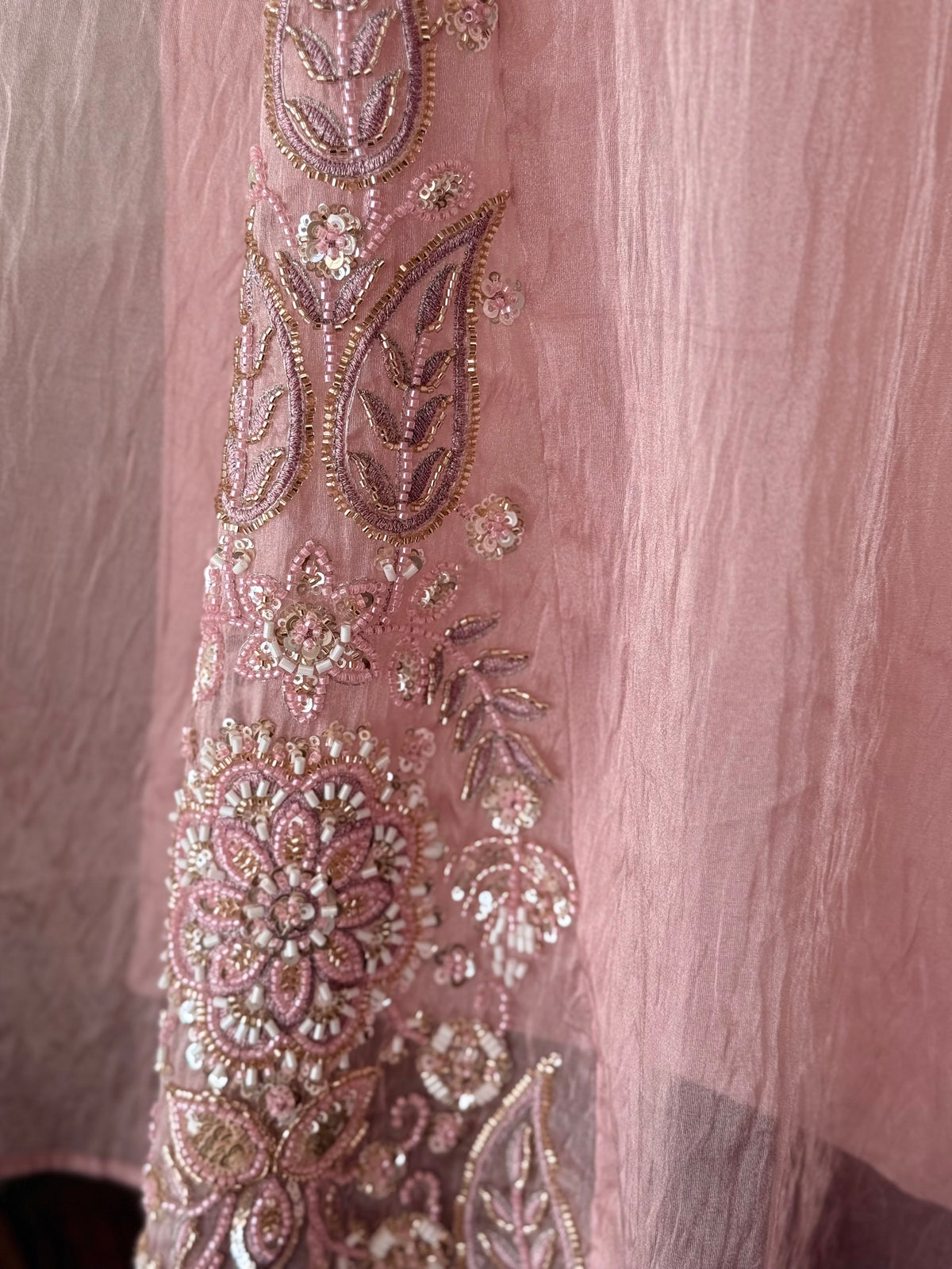Pink color Bids Embroidery work Sharara set BLS105