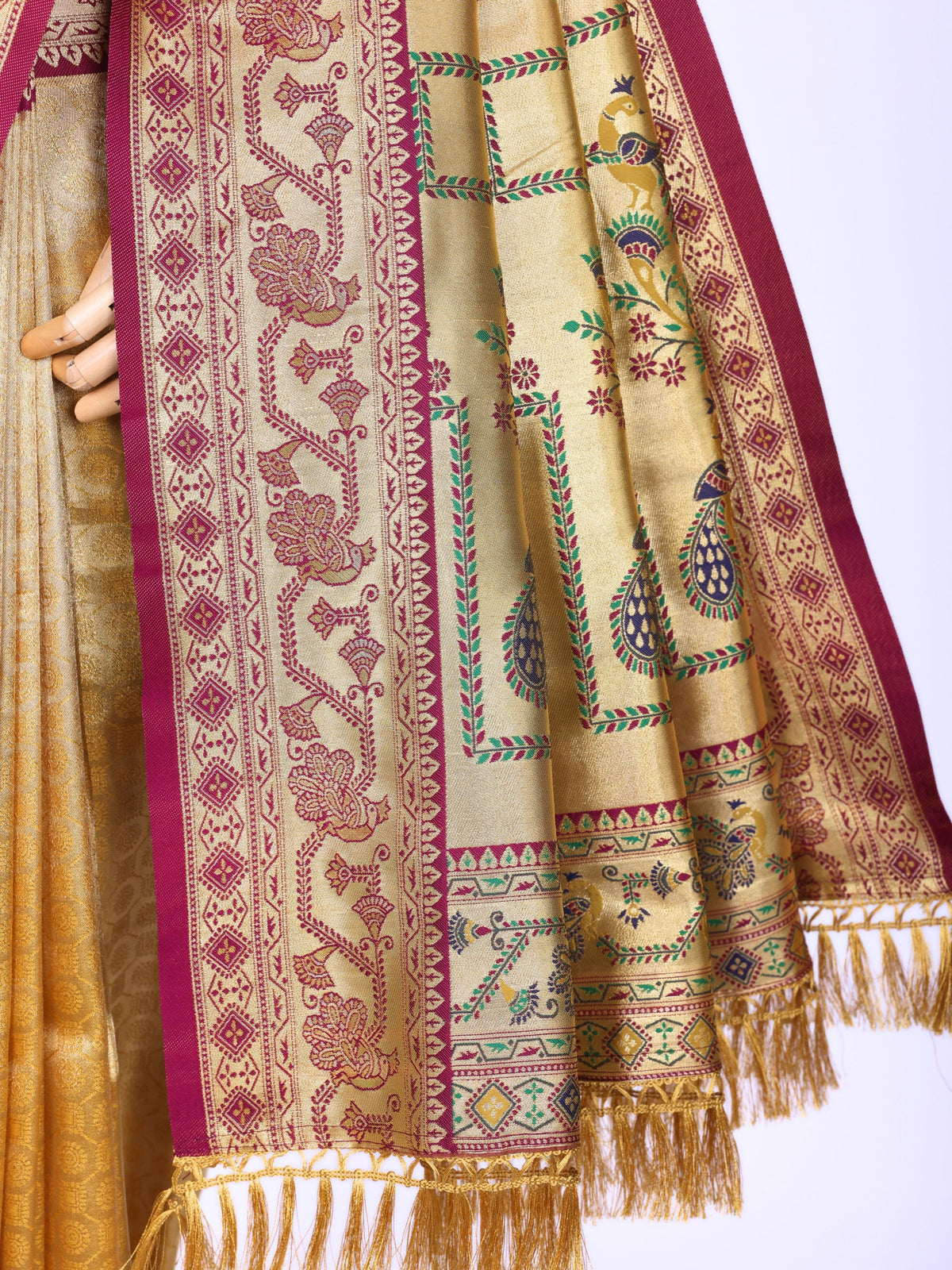 Yellow color Kanjivaram work Designer Saree BLS1015_Yellow