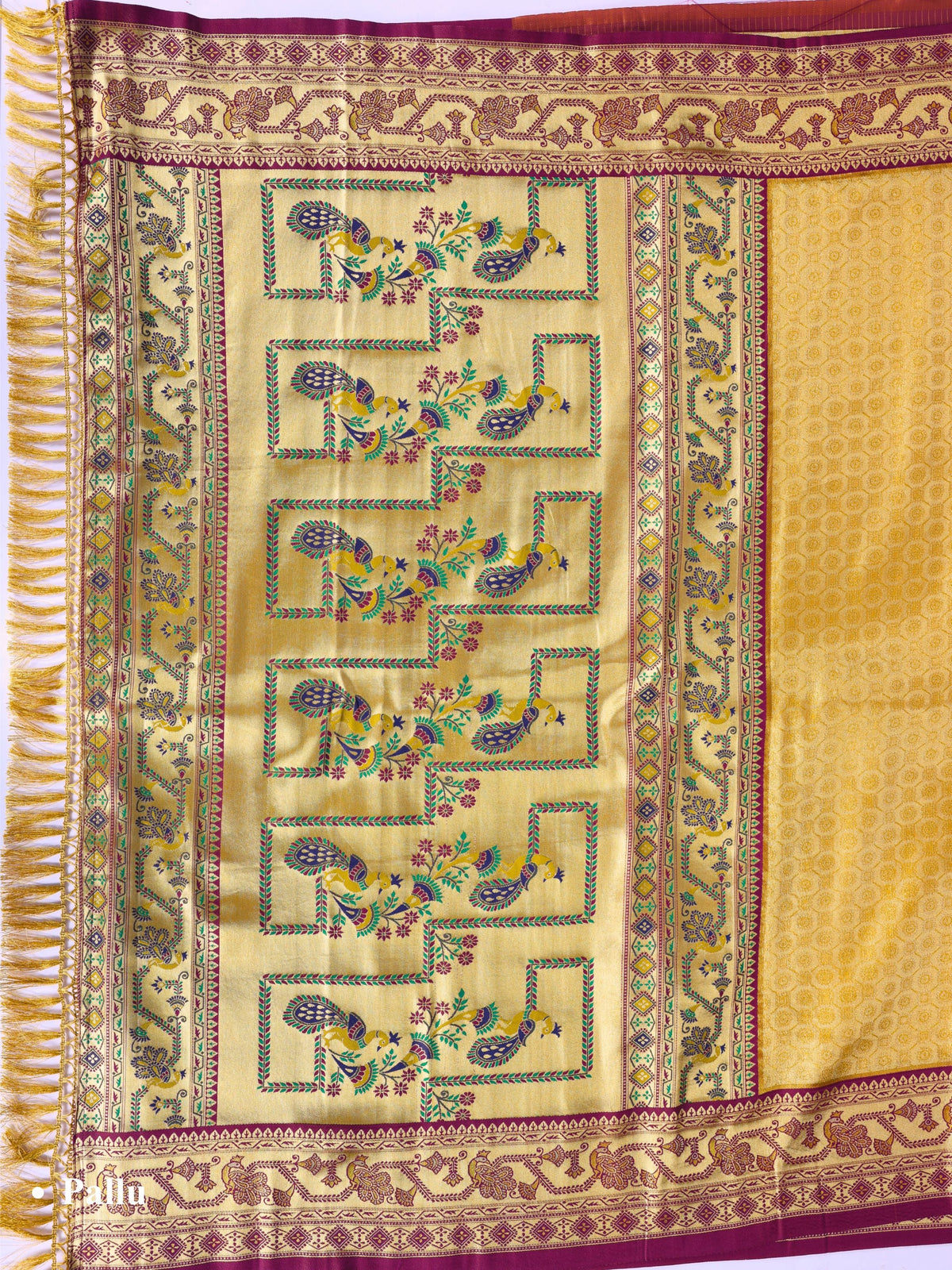 Yellow color Kanjivaram work Designer Saree BLS1015_Yellow