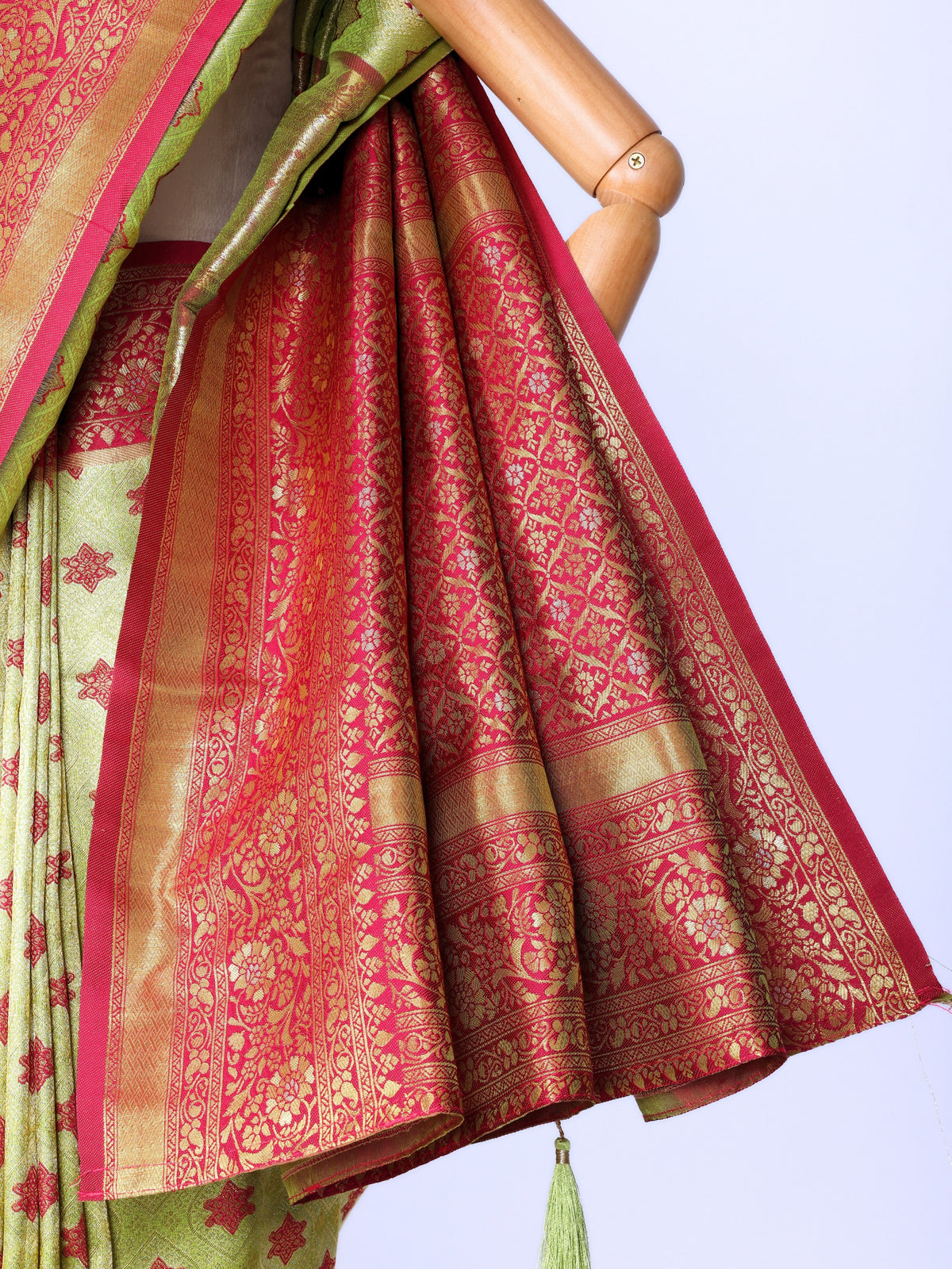 Parrot color Kanjivaram work Designer Saree BLS1004_Parrot