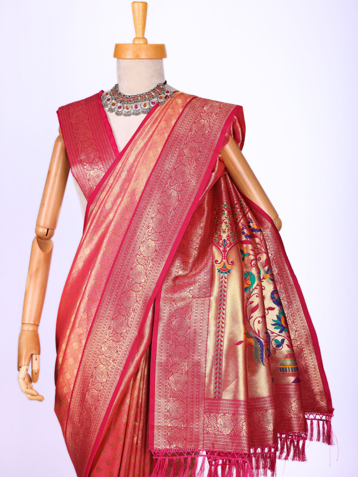 Pink color Kanjivaram work Designer Saree BLS1016_Pink
