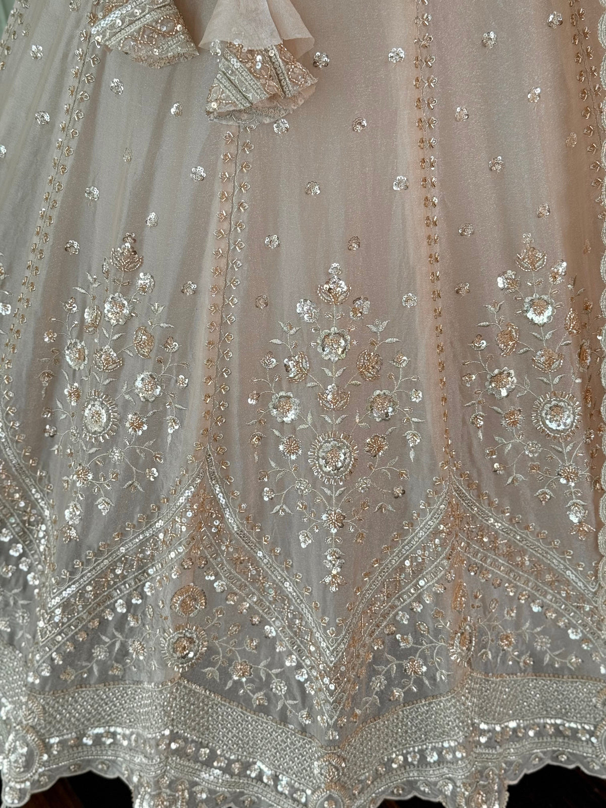 Dusty Peach color Designer Bids Embroidery work Lehenga choli BL1737