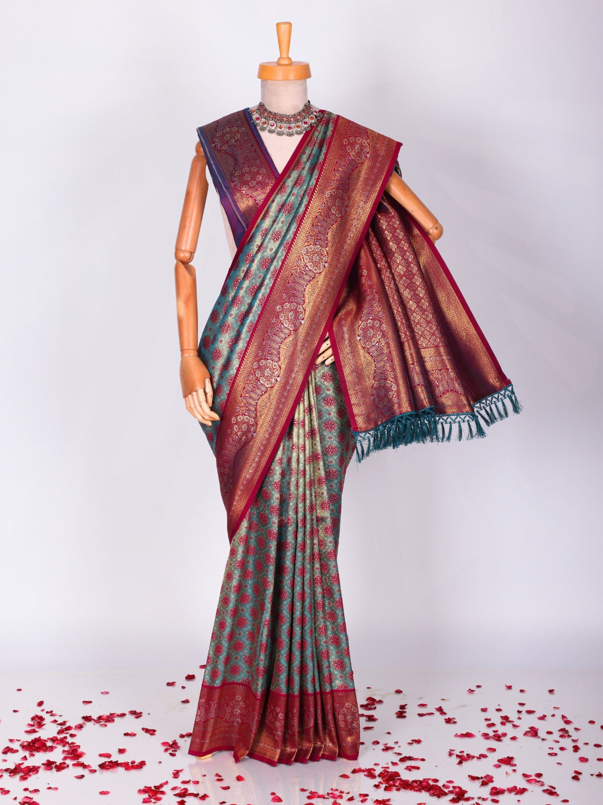 Skyblue color Kanjivaram work Designer Saree BLS1003_Skyblue