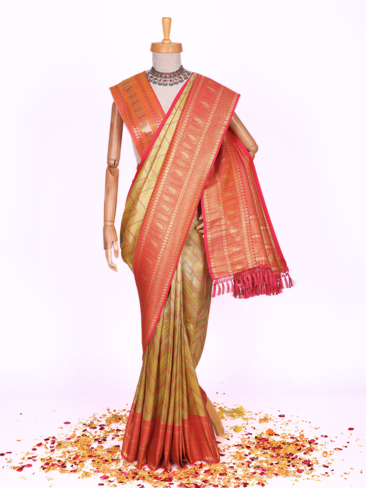 Yellow color Kanjivaram work Designer Saree BLS1008_Yellow