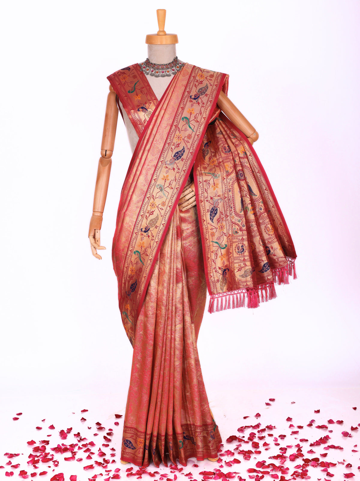 Pink color Kanjivaram work Designer Saree BLS1006_Pink