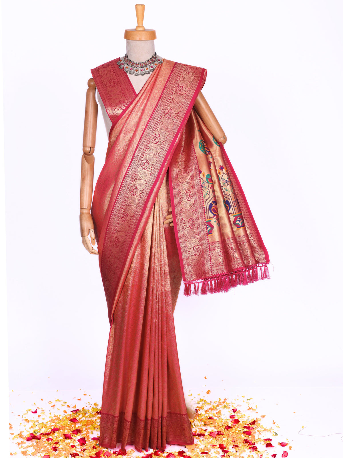 Pink color Kanjivaram work Designer Saree BLS1013_Pink