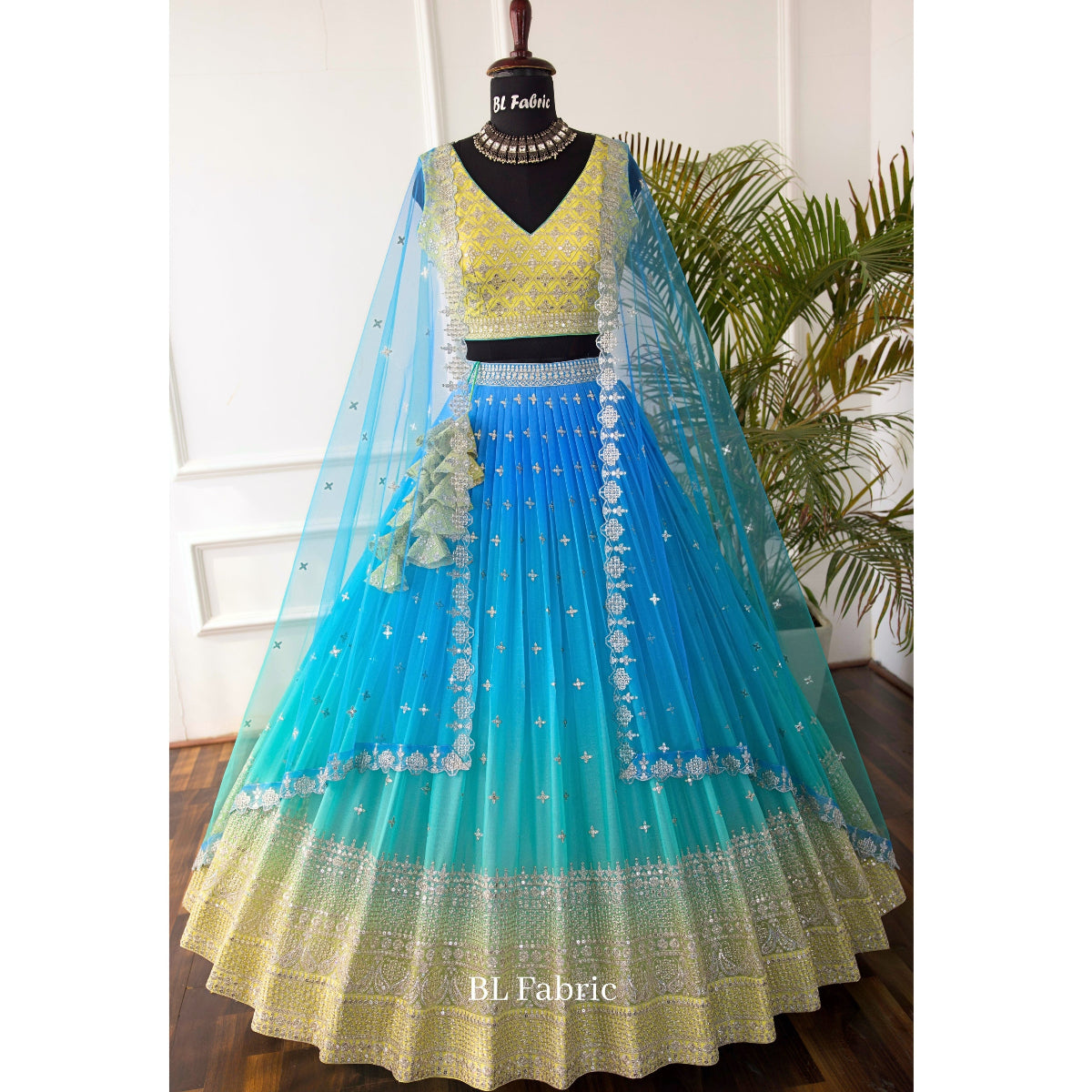 Pastal Rainbow color Sequence Embroidery work Designer Lehenga Choli for Wedding Function BL1521