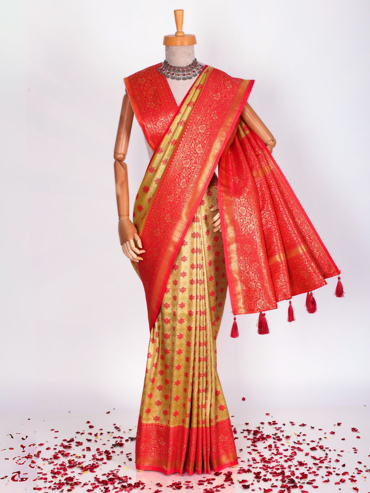 Yellow color Kanjivaram work Designer Saree BLS1004_Yellow