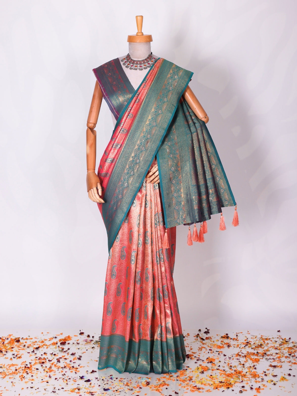 Light Pink color Kanjivaram work Designer Saree BLS1002_Pink