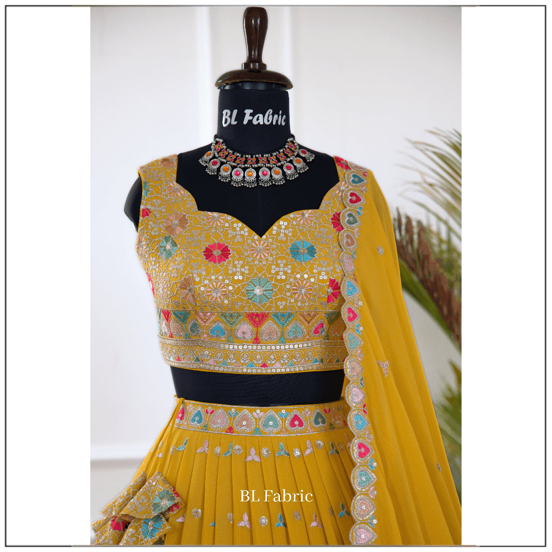 Yellow color Sequence Embroidery work Designer Lehenga Choli for Wedding Function BL1504