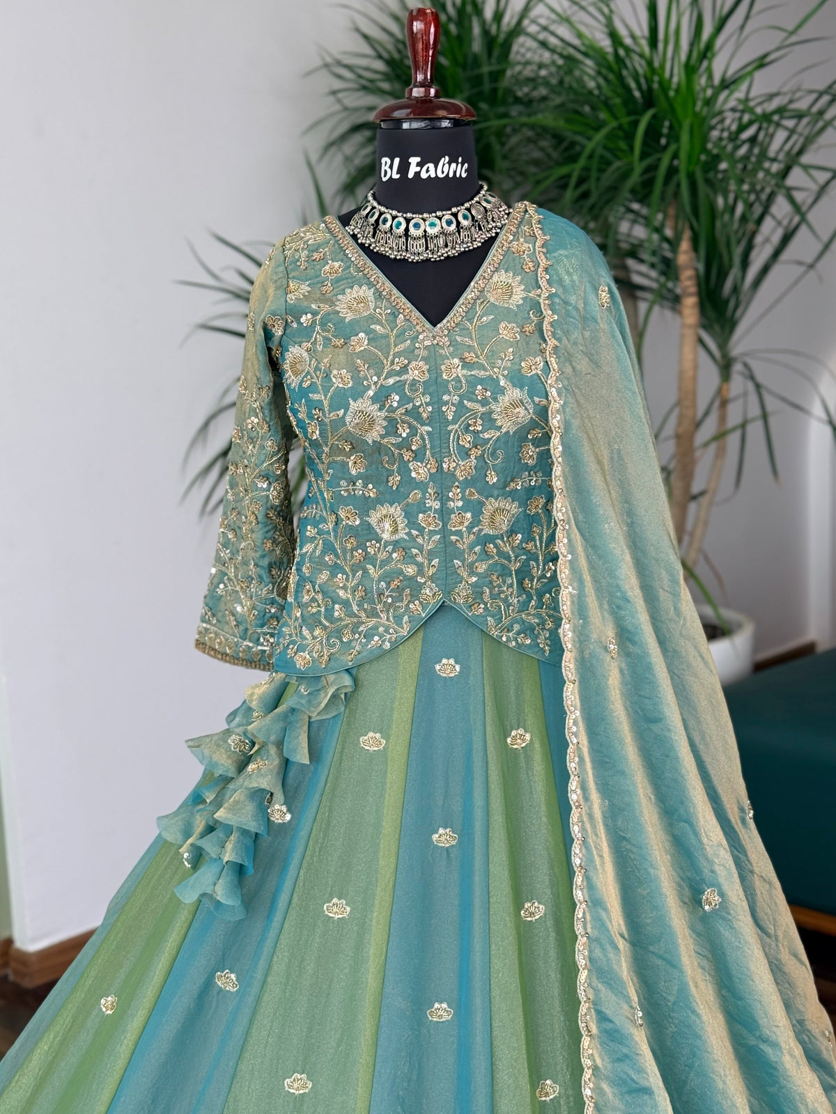 Multi color Designer Bids Embroidery work Lehenga choli BL1734