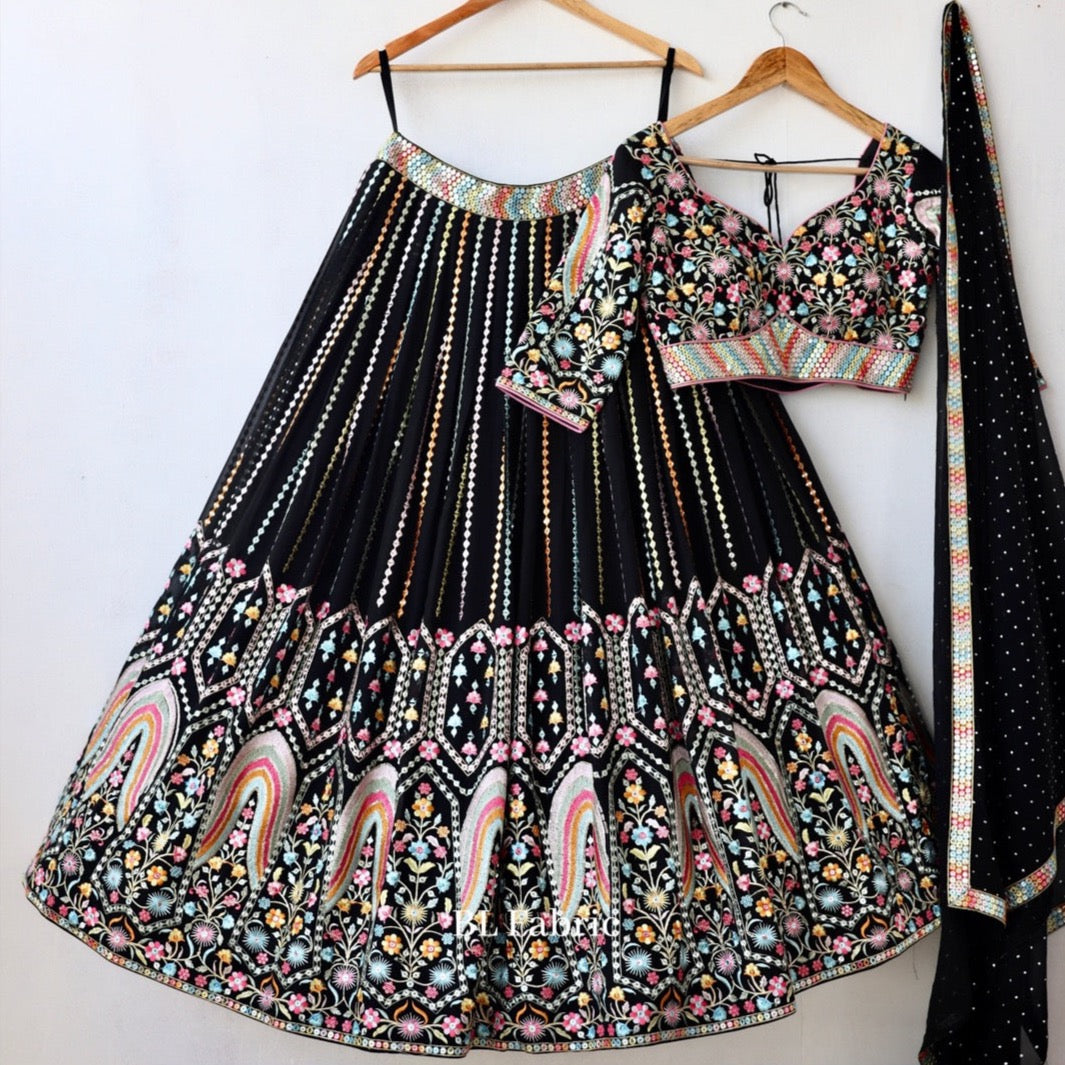 Black color Embroidery & Sequence work Designer Lehenga Choli BL1232