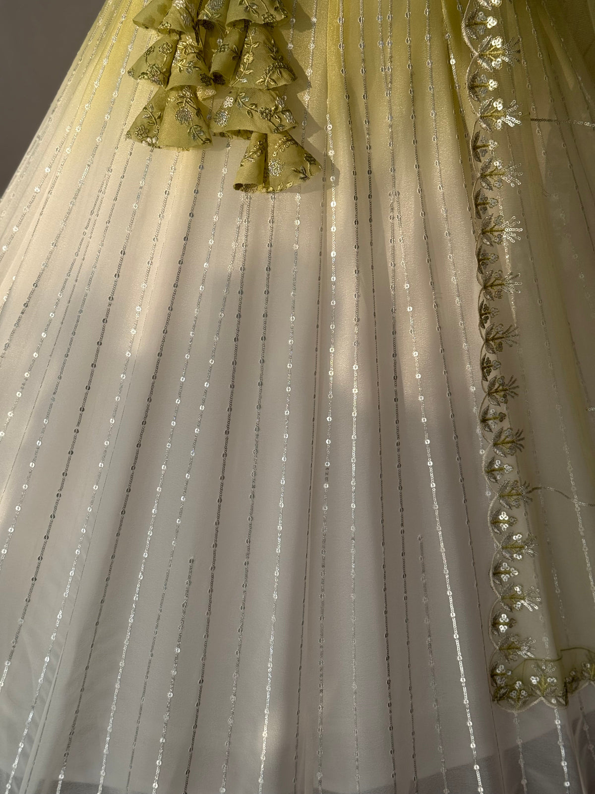 Shadding White Green color Sequence Embroidery work Designer Lehenga Choli BL1647