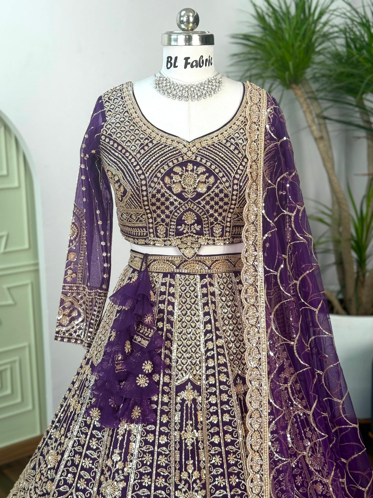 Purple color Hand Embroidery work Designer Lehenga Choli for Wedding Function BL1636