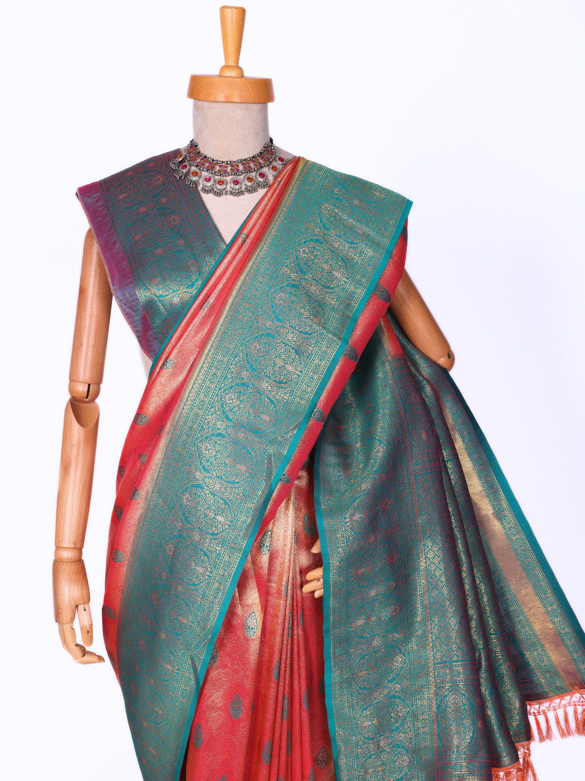 Peach color Kanjivaram work Designer Saree BLS1011_Peach