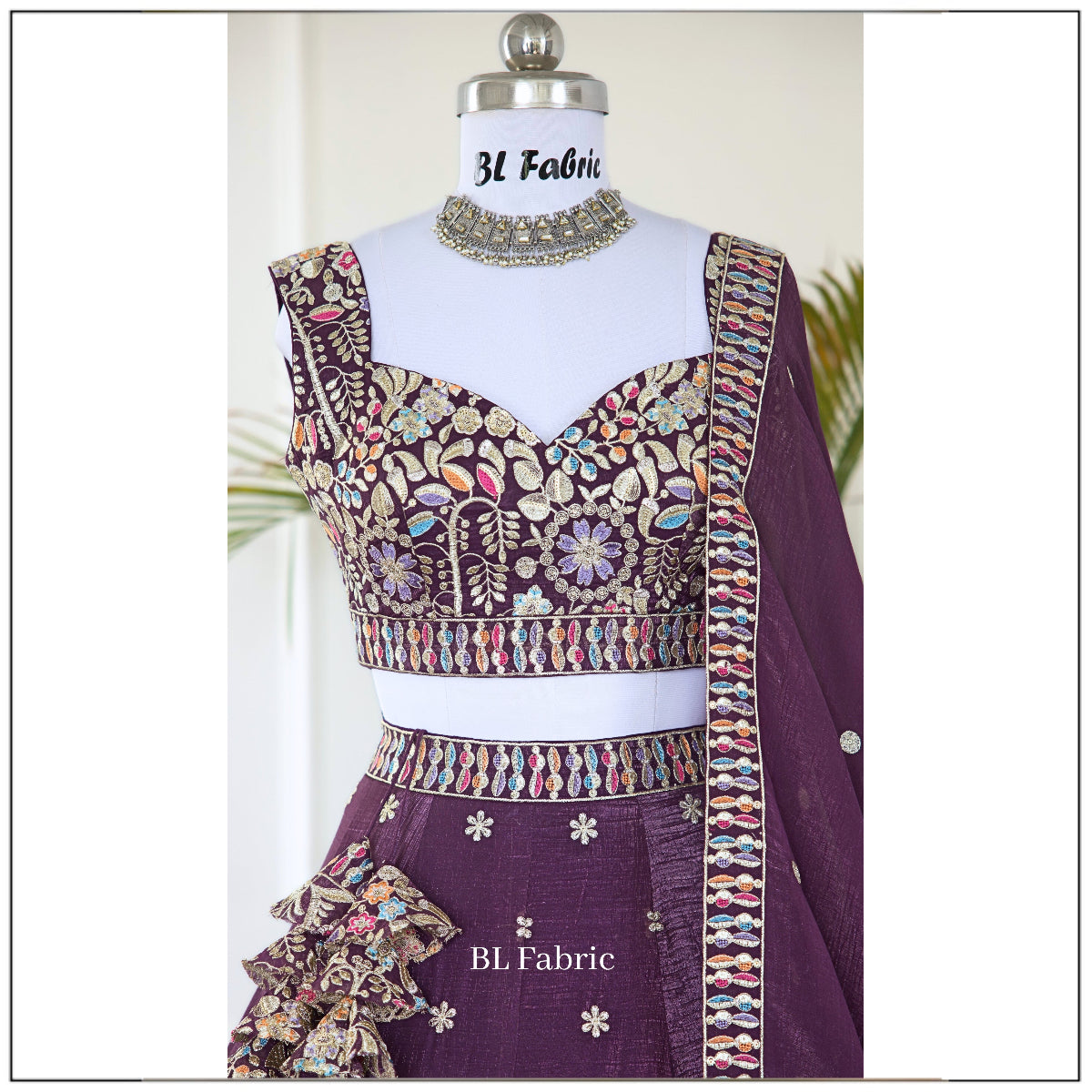 Rosy Purple color Sequence Thread Embroidery work Designer Lehenga Choli for Any Function BL1515