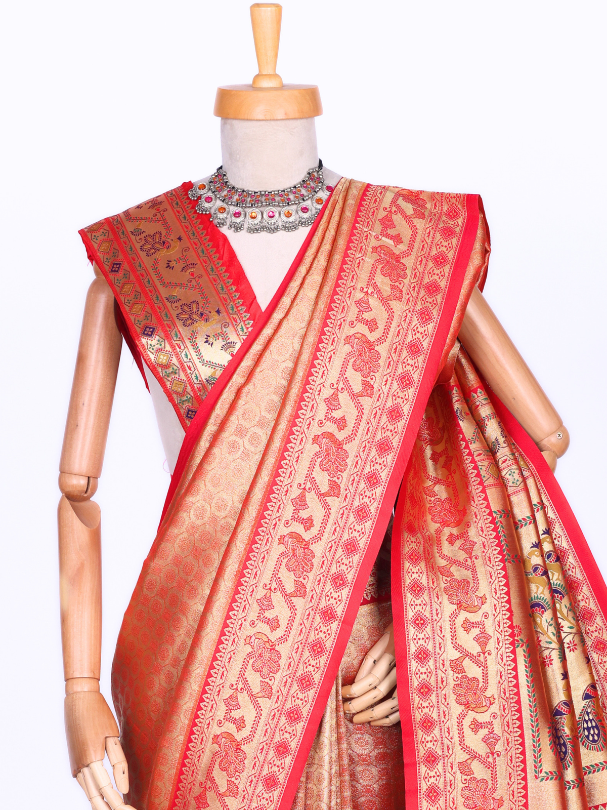 Red color Kanjivaram work Designer Saree BLS1015_Red