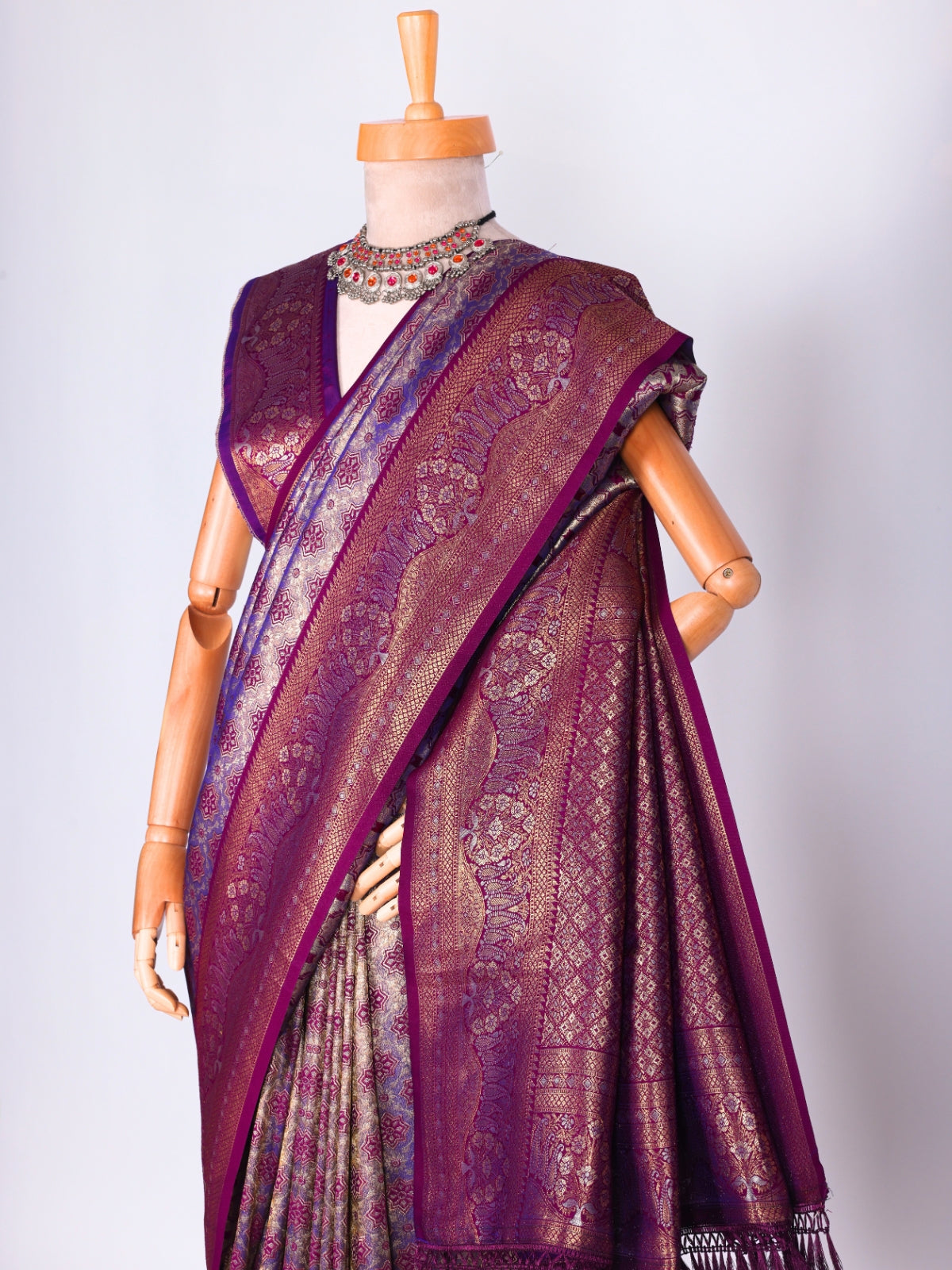 Purple color Kanjivaram work Designer Saree BLS1003_Purple