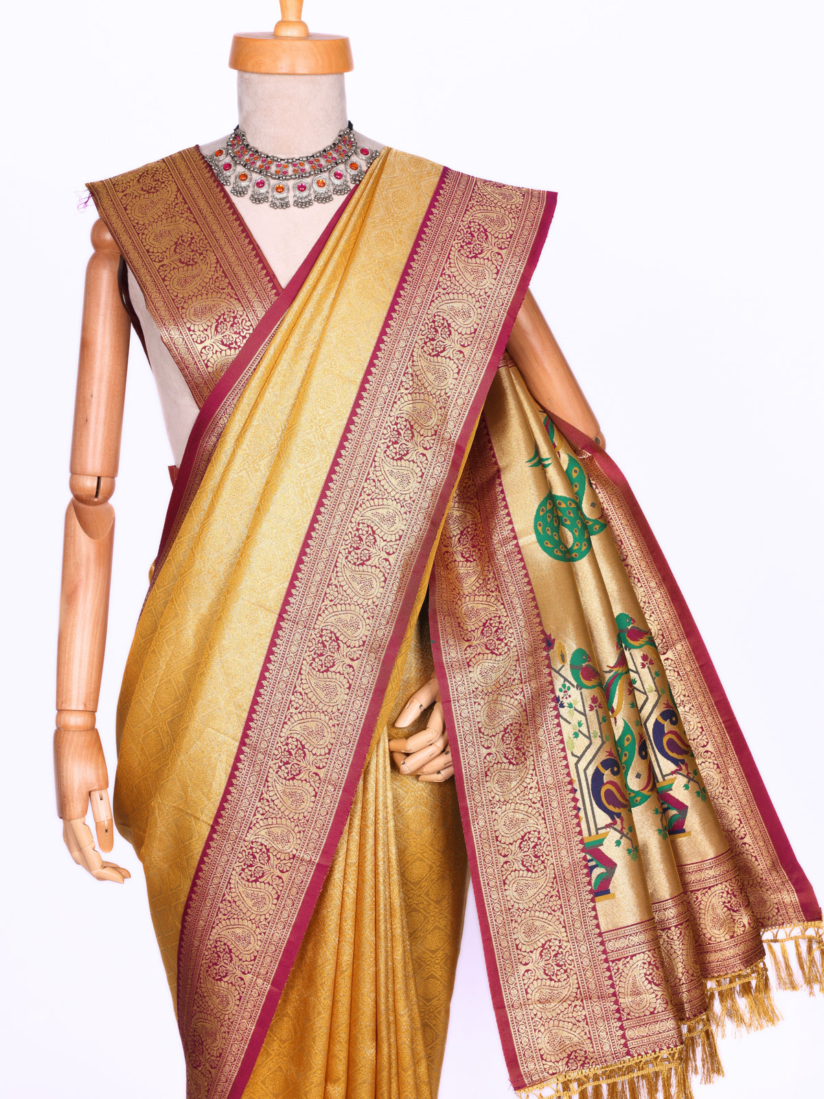 Yellow color Kanjivaram work Designer Saree BLS1013_Yellow