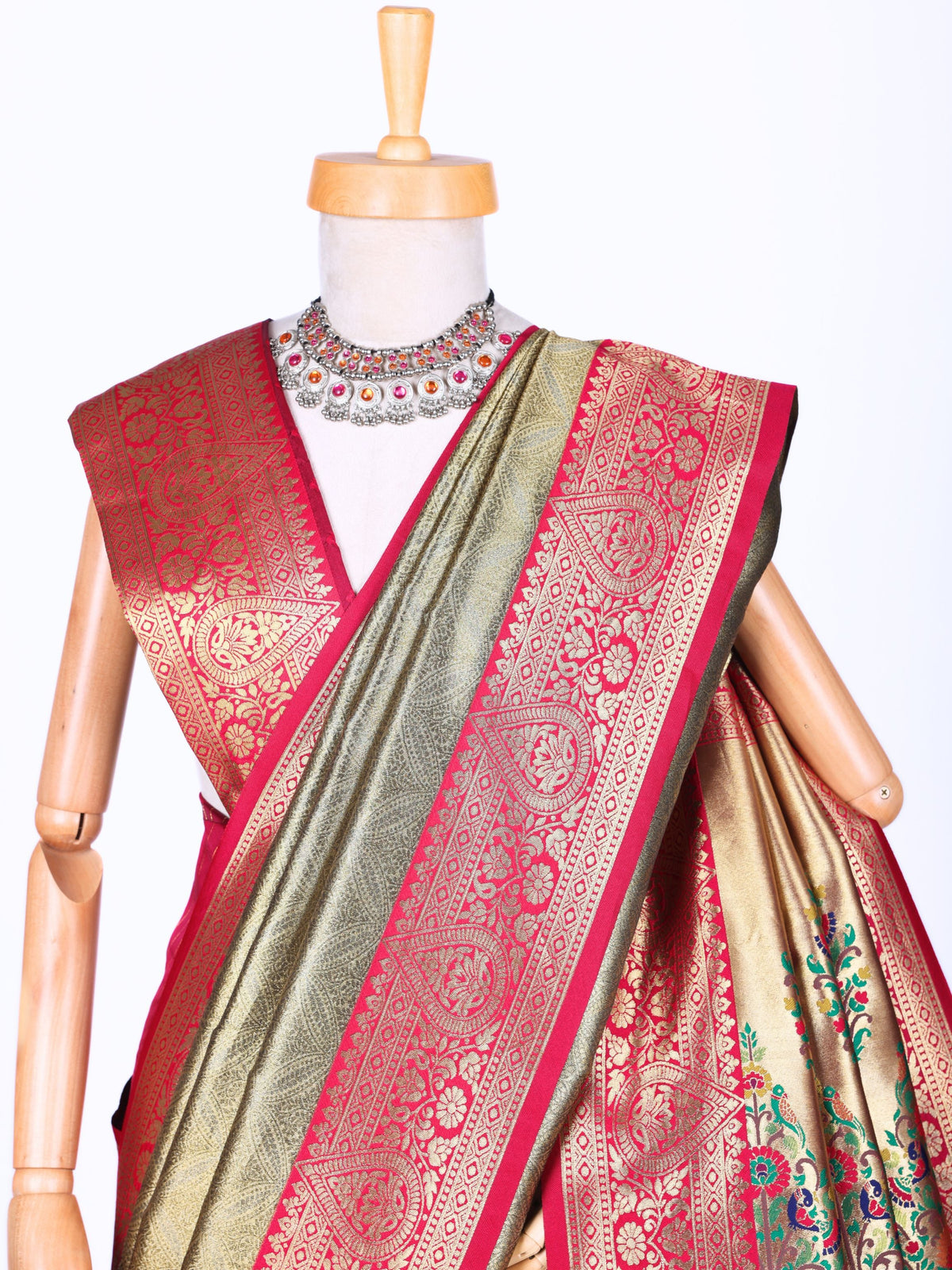 Maroon color Kanjivaram work Designer Saree BLS1017_Maroon