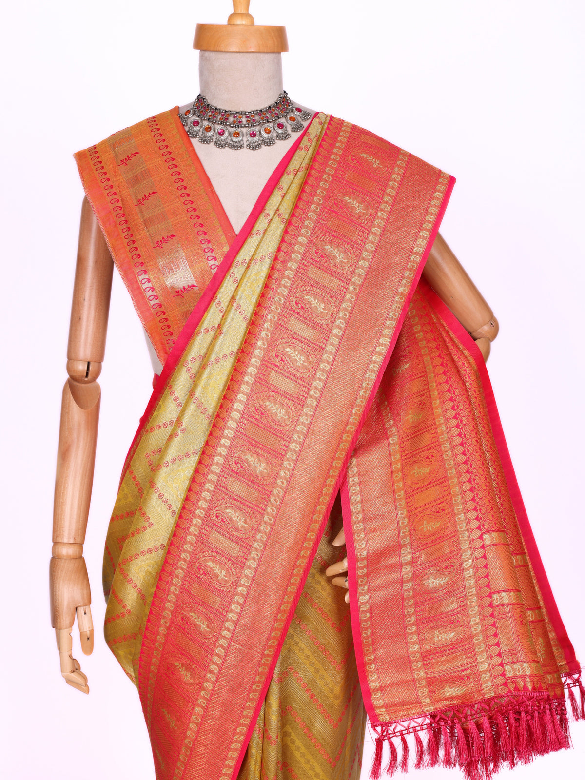 Yellow color Kanjivaram work Designer Saree BLS1008_Yellow