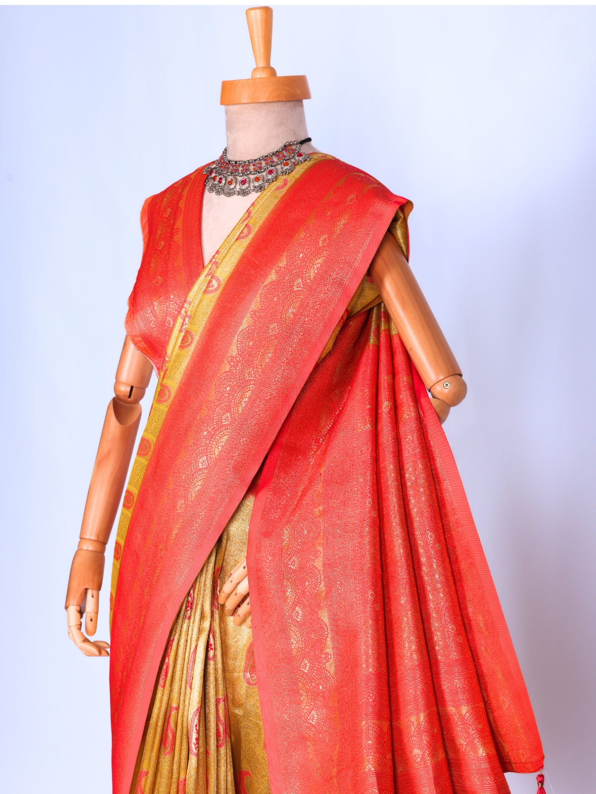 Yellow color Kanjivaram work Designer Saree BLS1002_Yellow