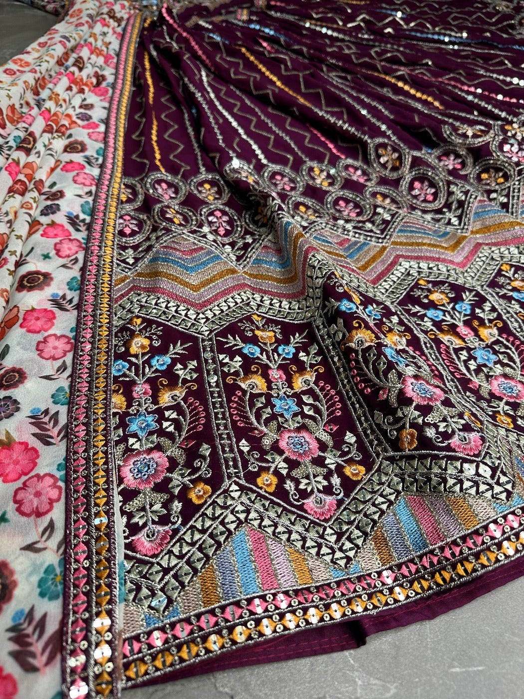 Purple color Embroidery work Designer Lehenga choli for Wedding Function BL1208
