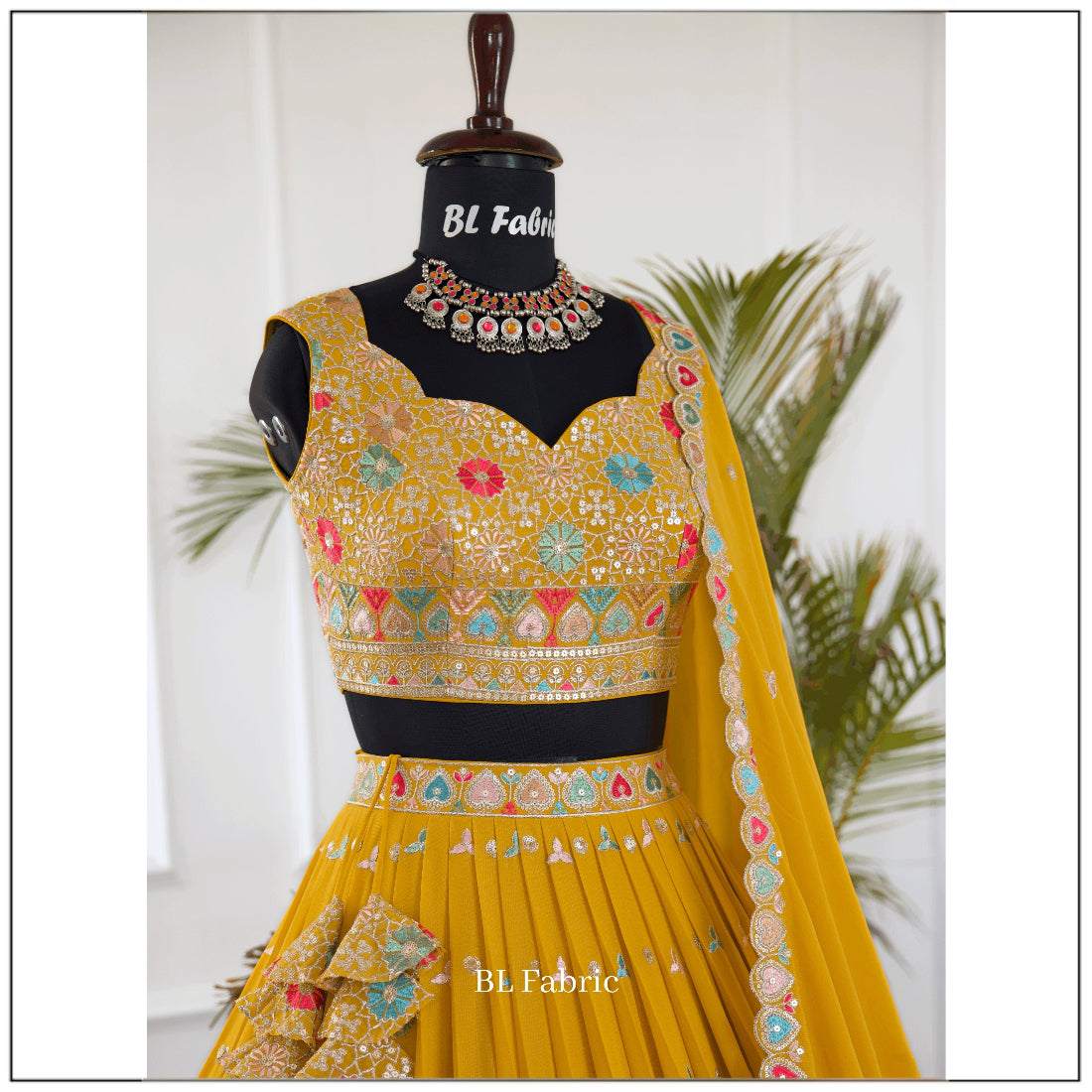 Yellow color Sequence Embroidery work Designer Lehenga Choli for Wedding Function BL1504