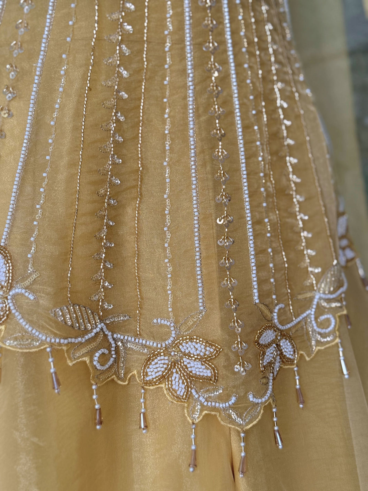 Yellow color Bids Embroidery work Sharara set BLS109