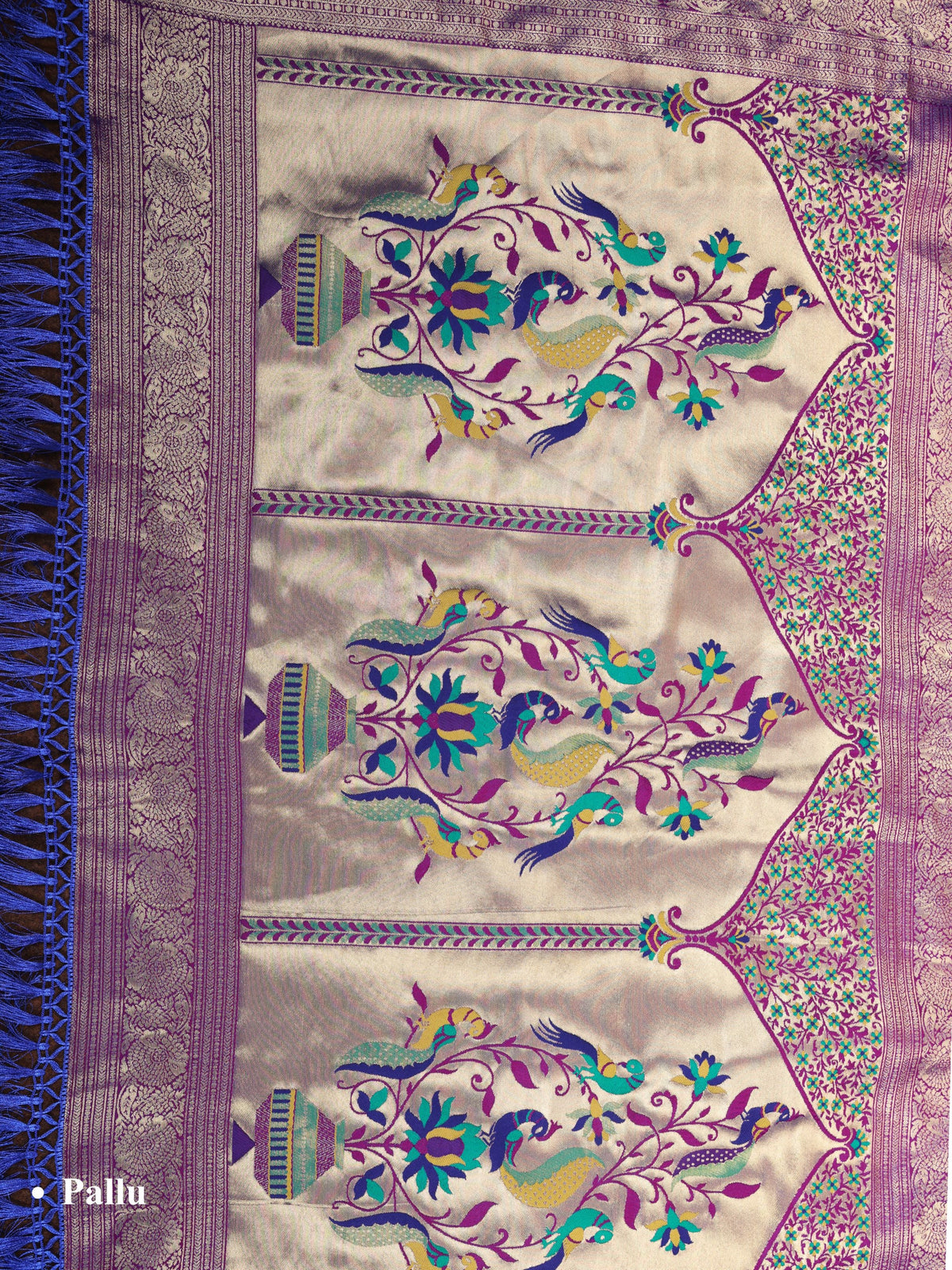 Sky blue color Kanjivaram work Designer Saree BLS1016_Sky blue