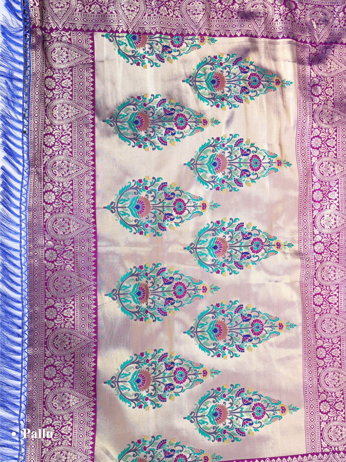 Sky blue color Kanjivaram work Designer Saree BLS1017_Sky blue