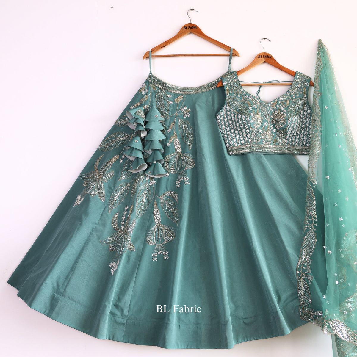 Skyblue color Designer Bids Embroidery work Lehenga choli BL1651