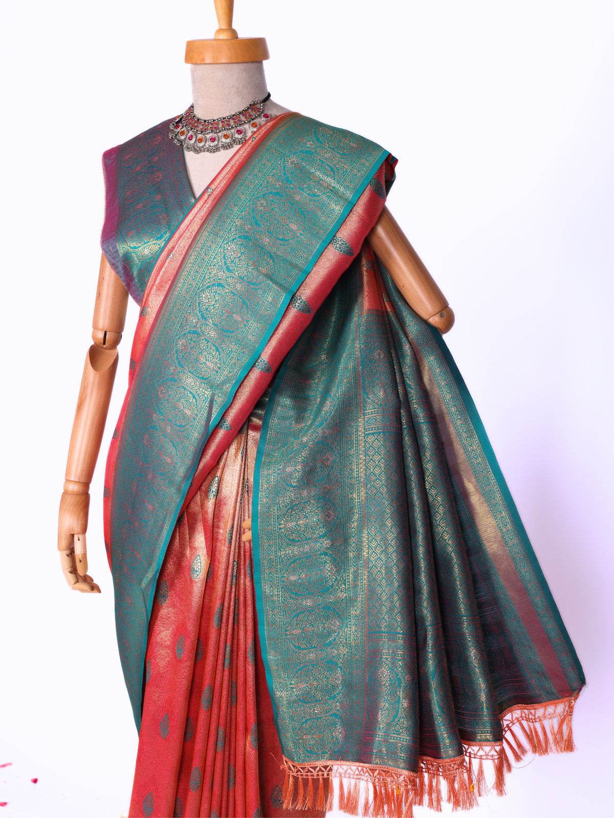 Peach color Kanjivaram work Designer Saree BLS1011_Peach