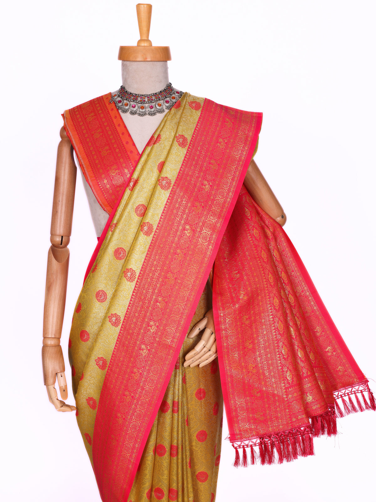Yellow color Kanjivaram work Designer Saree BLS1009_Yellow