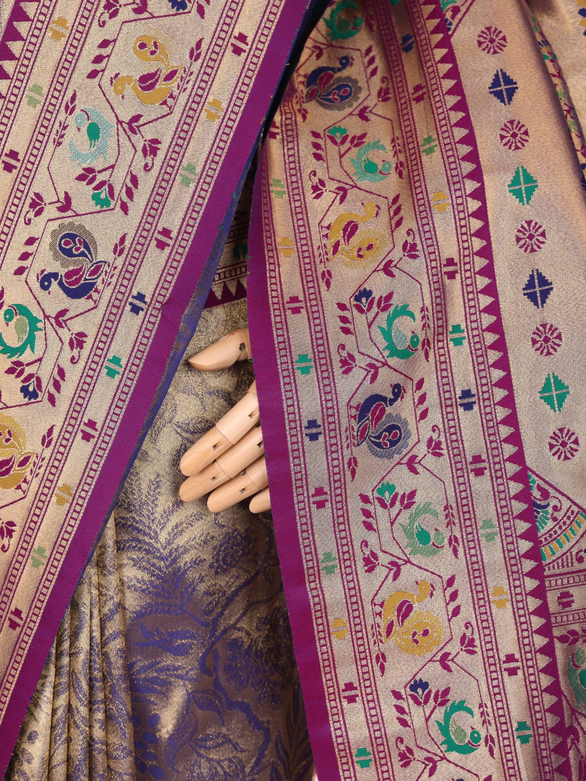 Purple color Kanjivaram work Designer Saree BLS1005_Purple