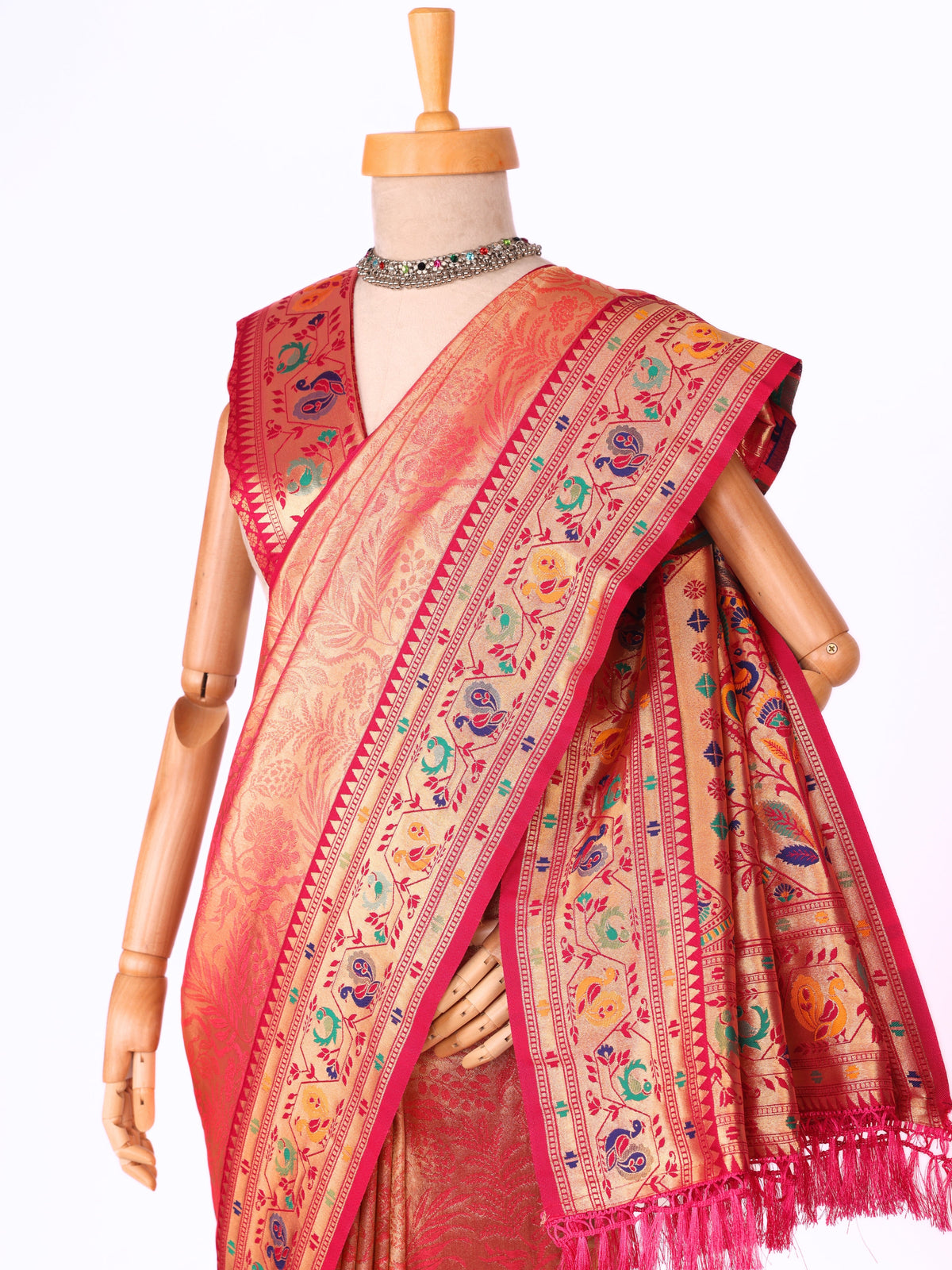 Pink color Kanjivaram work Designer Saree BLS1005_Pink