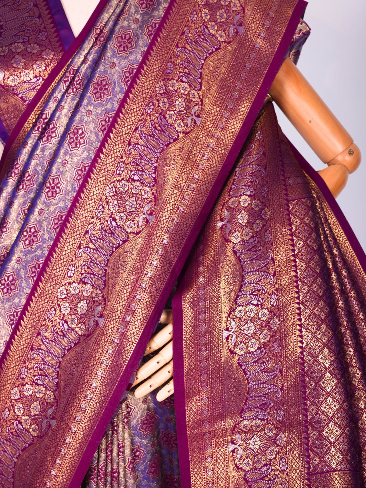 Purple color Kanjivaram work Designer Saree BLS1003_Purple