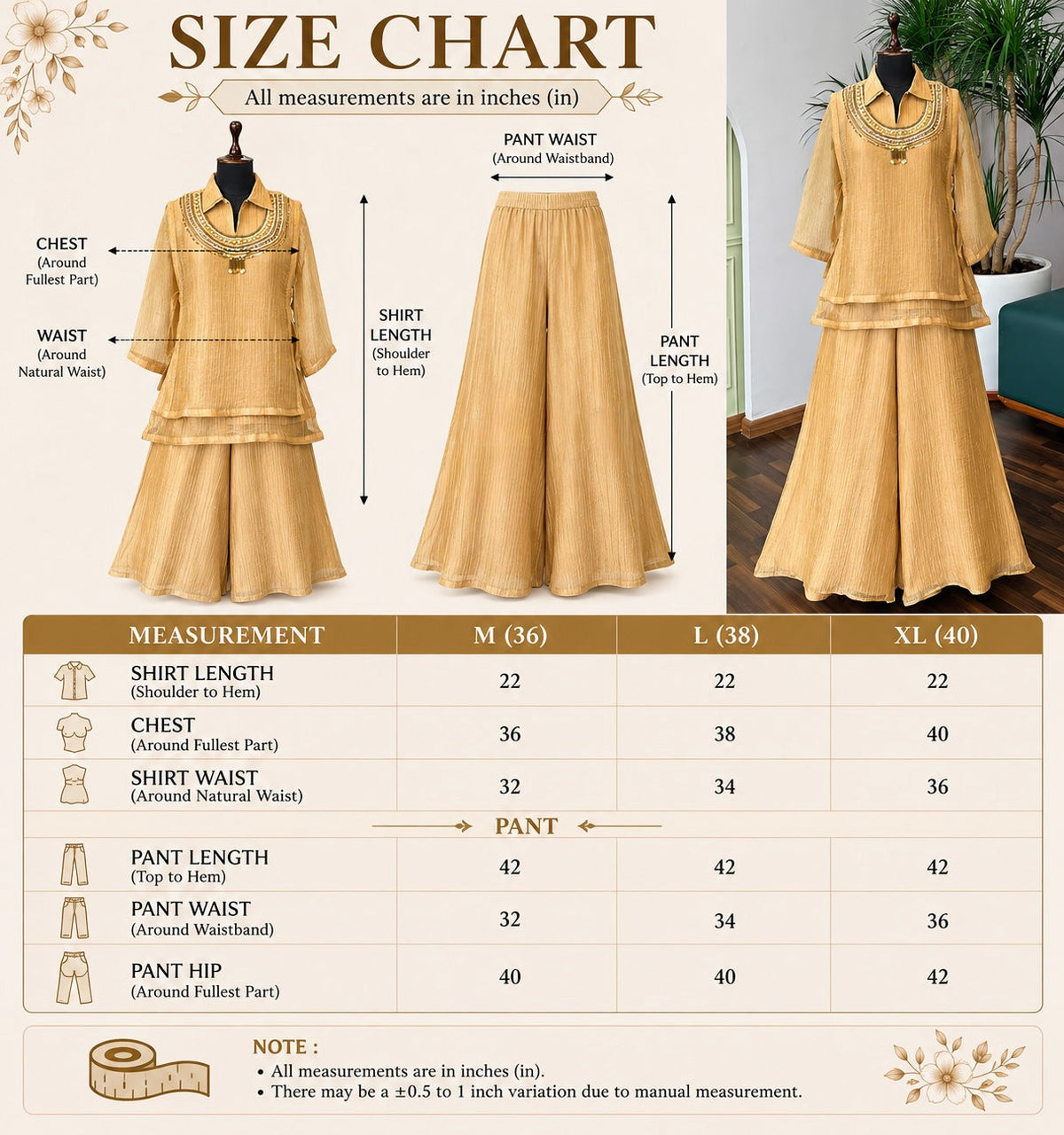 Cream Handwork Necklace Sharara set BLS117
