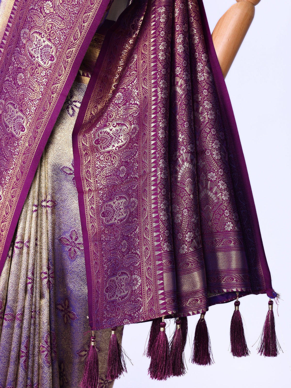 Purple color Kanjivaram work Designer Saree BLS1020_Purple