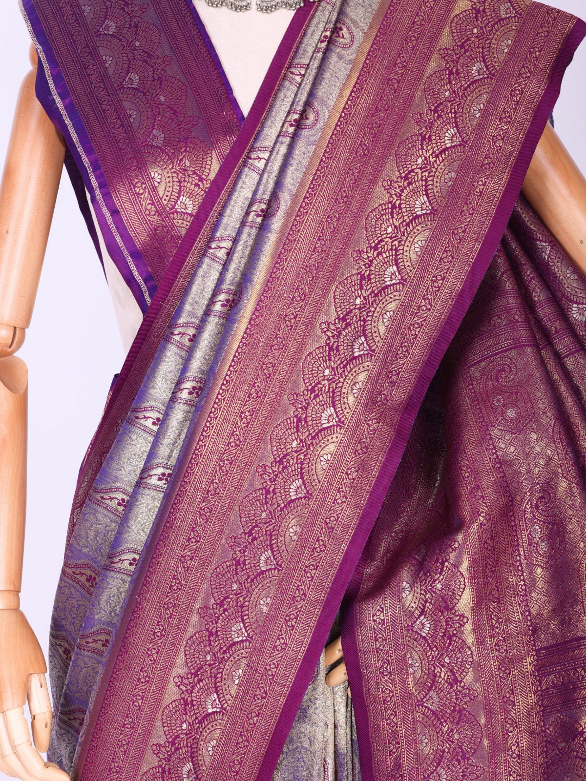 Purple color Kanjivaram work Designer Saree BLS1002_Purple