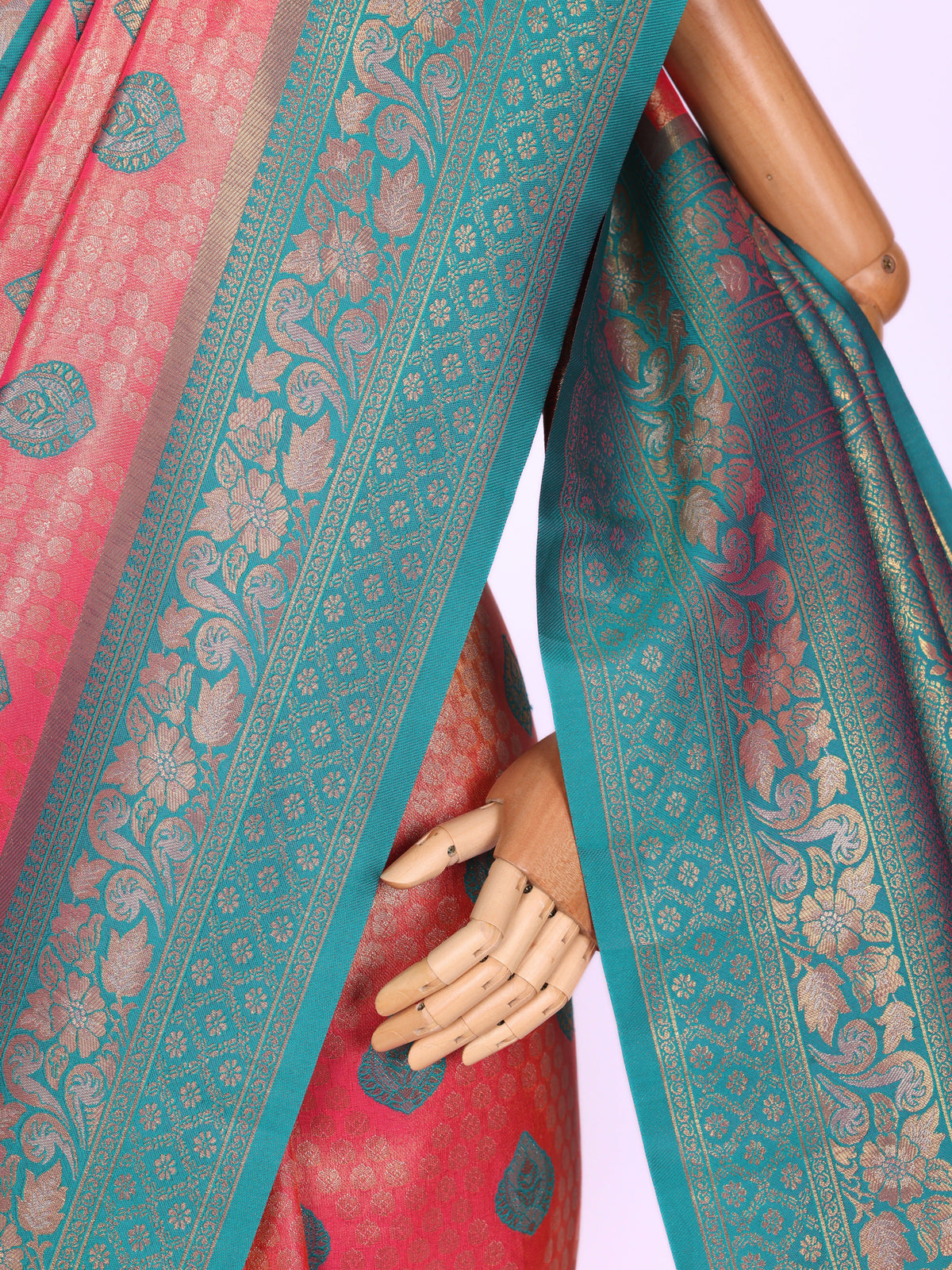 Peach color Kanjivaram work Designer Saree BLS1007_Peach