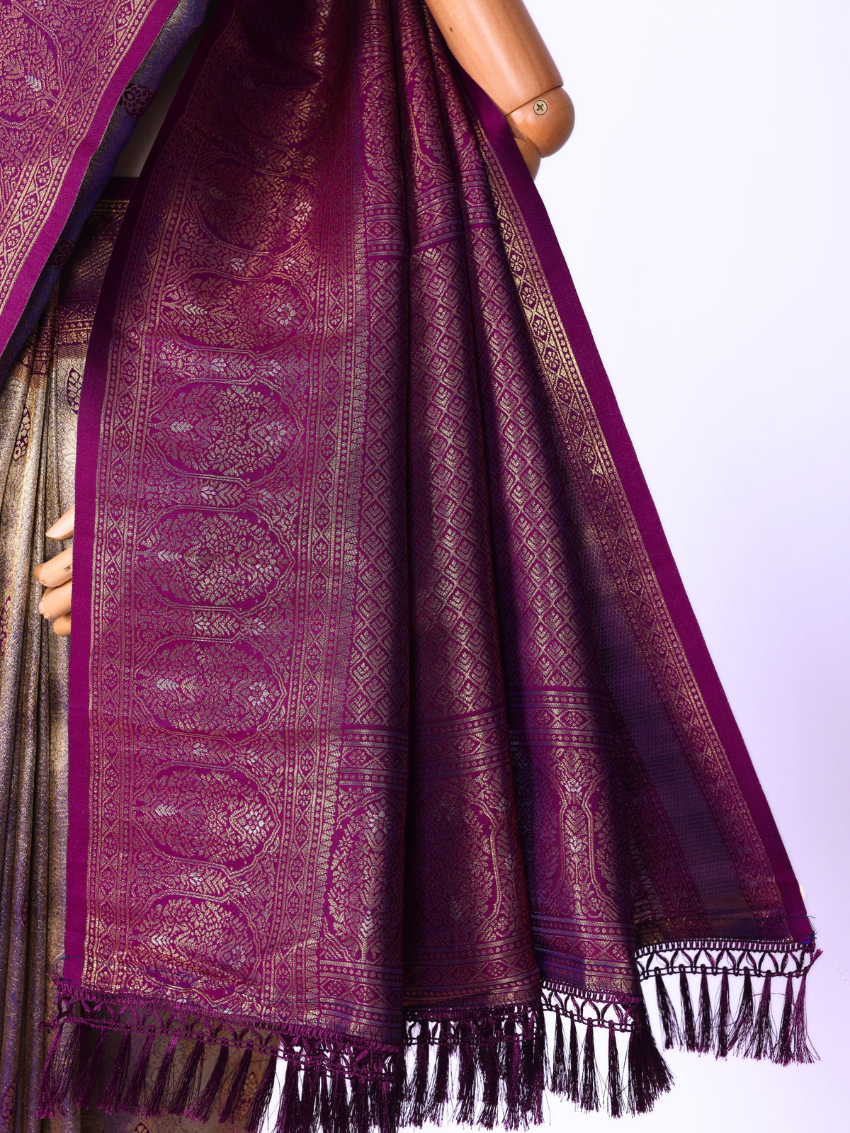 Purple color Kanjivaram work Designer Saree BLS1011_Purple