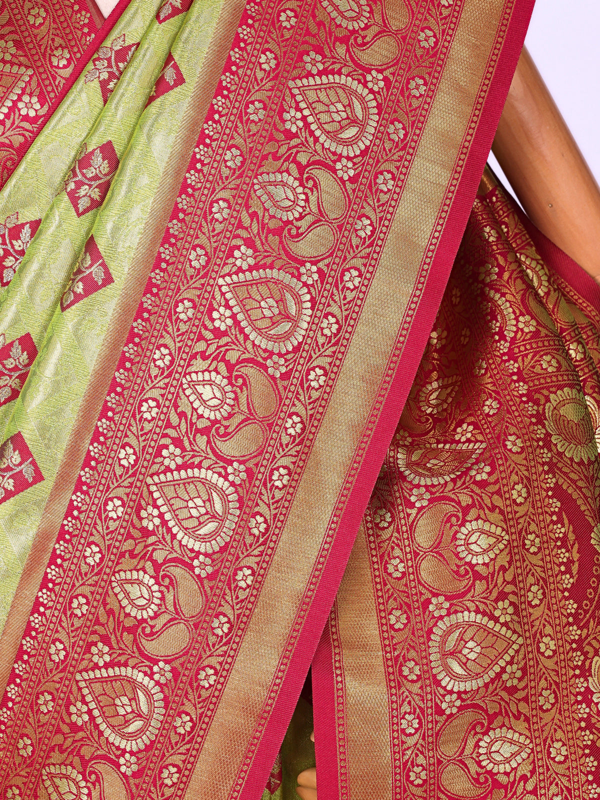 Parrot color Kanjivaram work Designer Saree BLS1012_Parrot
