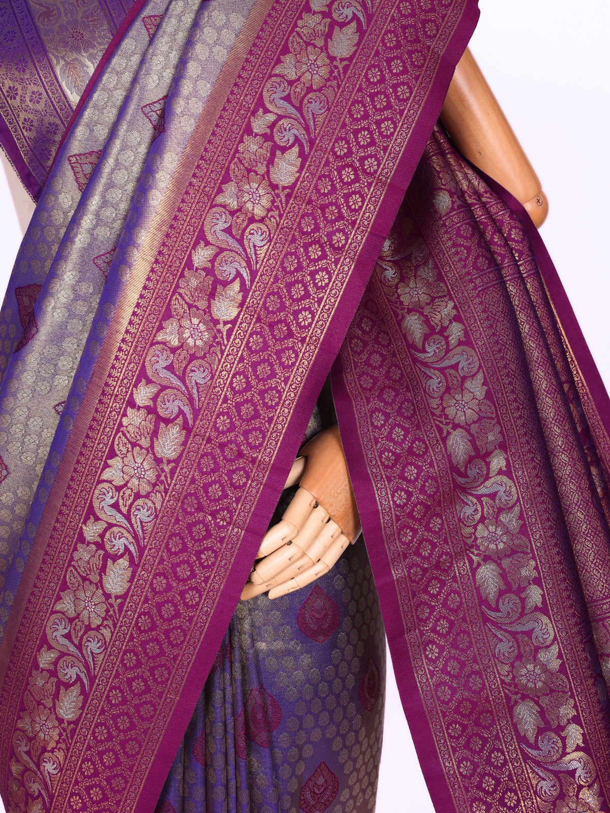 Purple color Kanjivaram work Designer Saree BLS1007_Purple