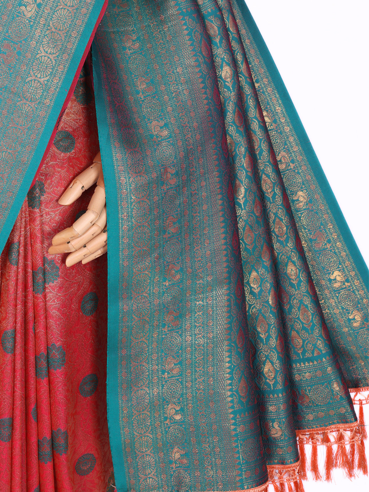 Peach color Kanjivaram work Designer Saree BLS1009_Peach
