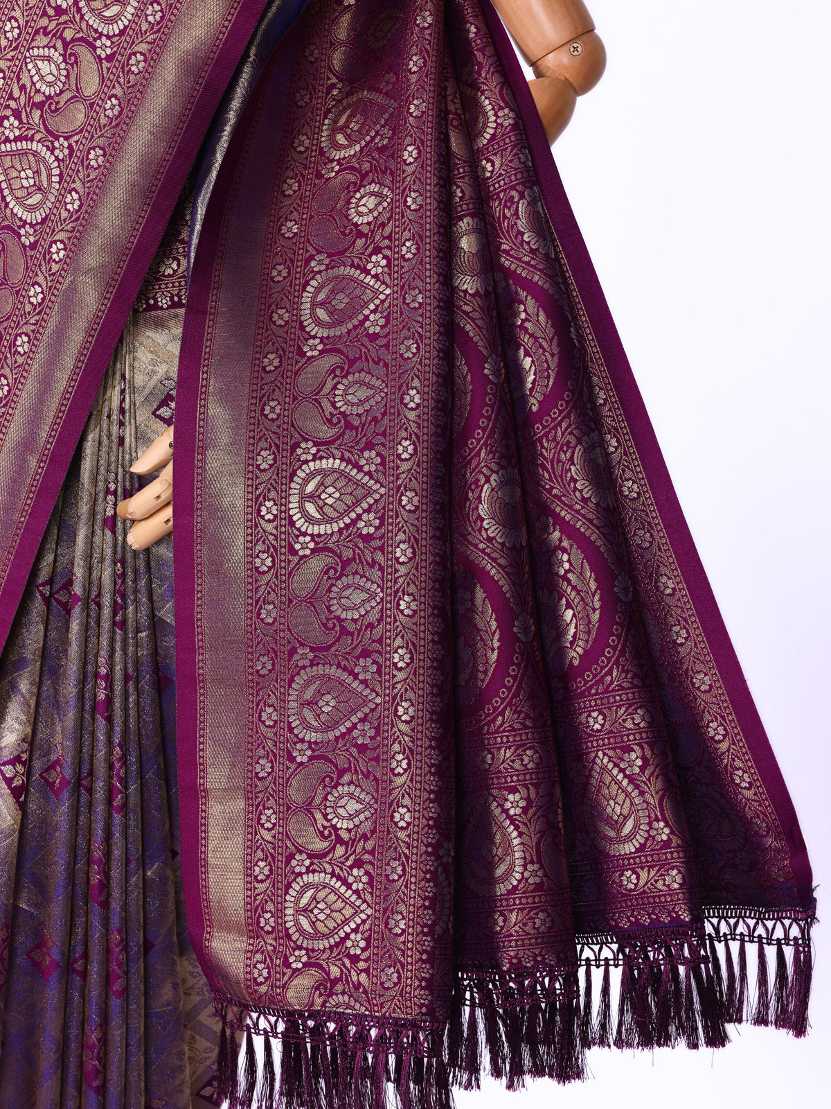 Purple color Kanjivaram work Designer Saree BLS1012_Purple